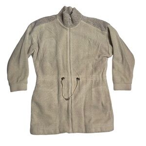 Vintage Mackintosh Women’s Cream Zip Up Long Sherpa Jacket